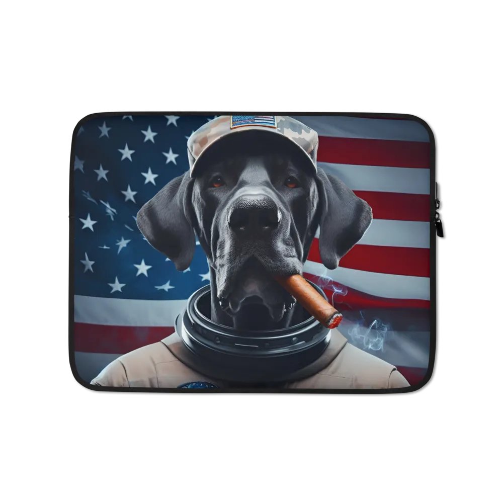 Patriotic Dog Tablet Laptop Sleeve product image (1)