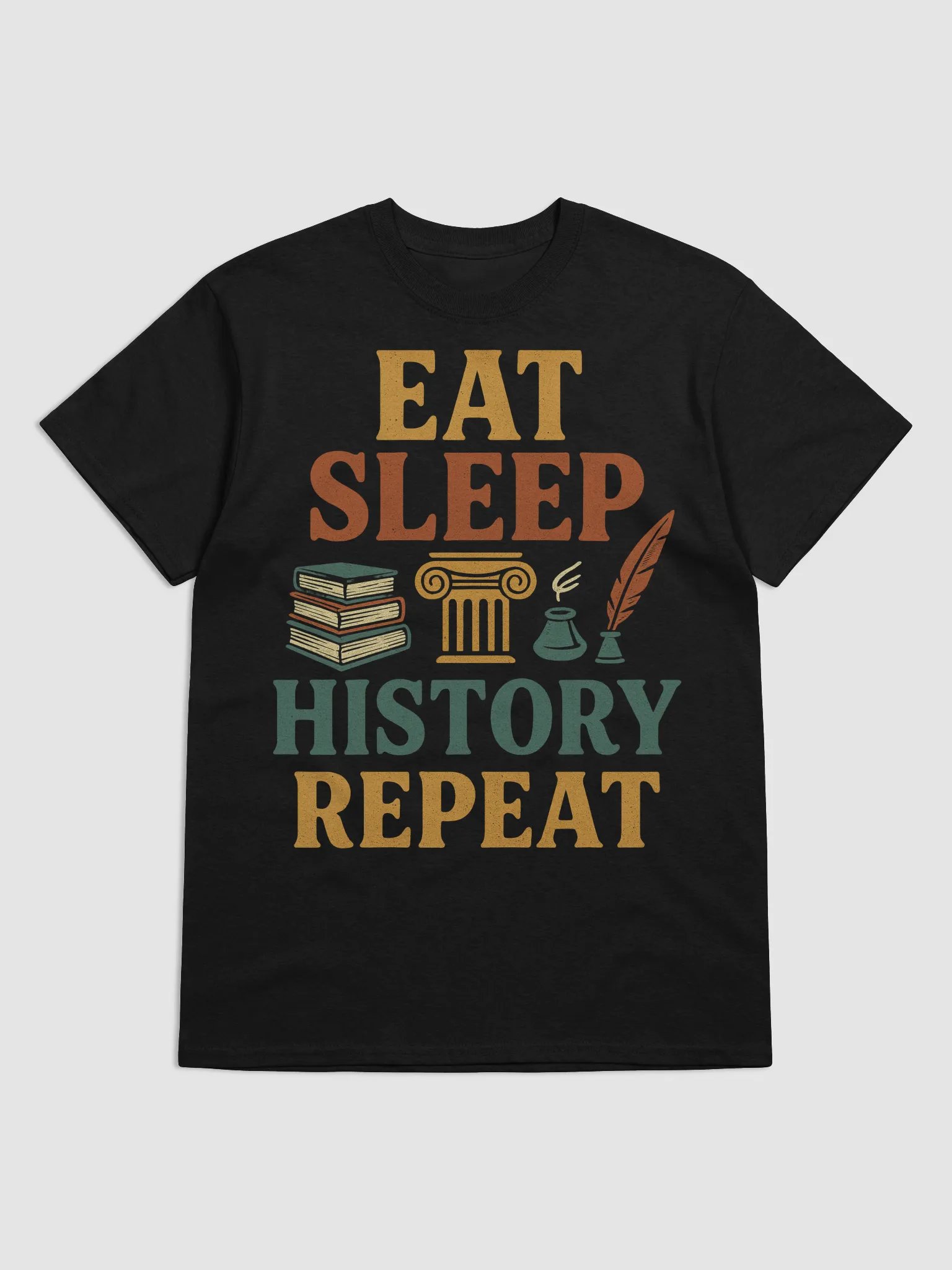 Eat Sleep History Repeat – Funny Retro History Teacher Shirt product image (2)