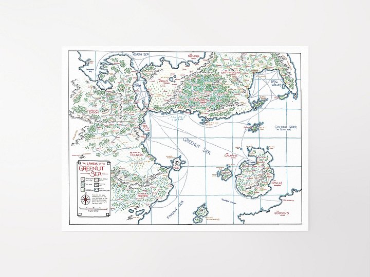 "The Lands of the Greenlit Sea" | Printed Map product image (1)