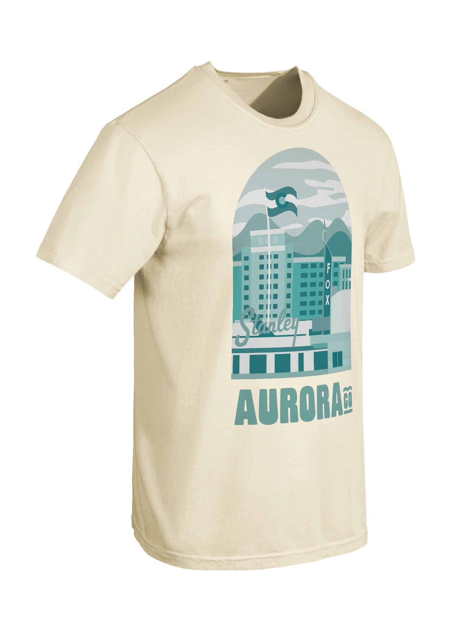 Aurora Cityscape T-shirt (Green) product image (8)