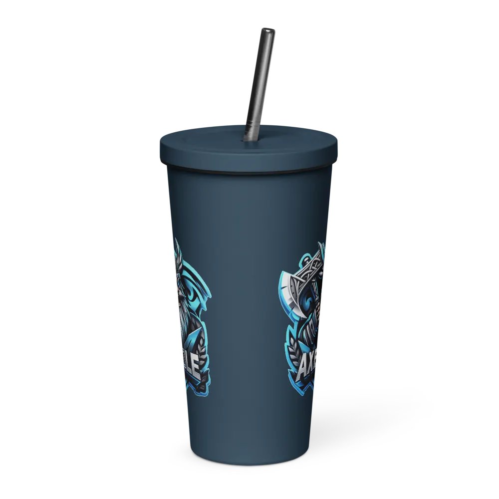 Angry Axe Insulated Tumbler w/metal straw product image (2)
