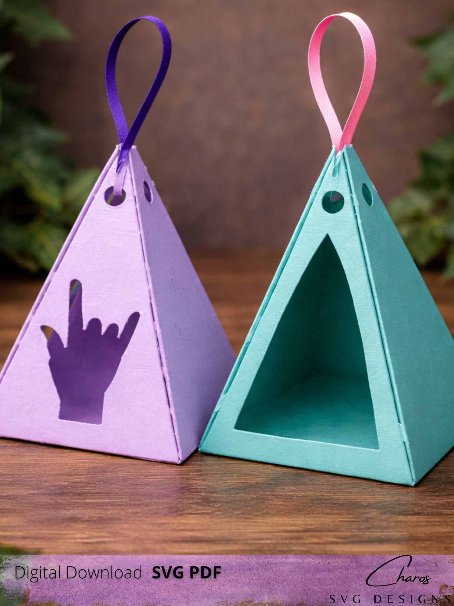 Scalable Pyramid Favor/Gift Box Bundle Template SVG product image (3)