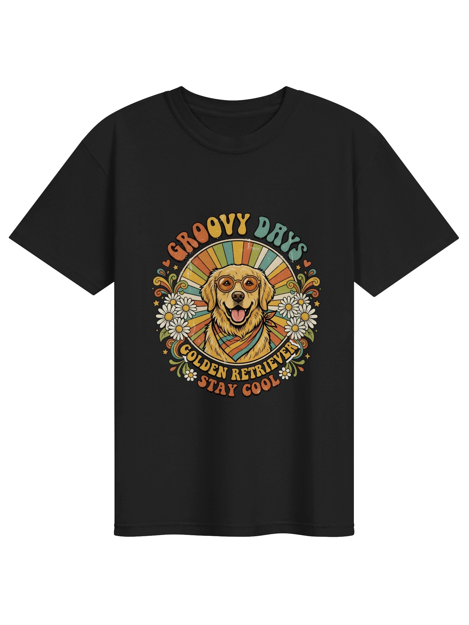 Groovy Dogs Vintage Golden Retriever T-Shirt product image (1)