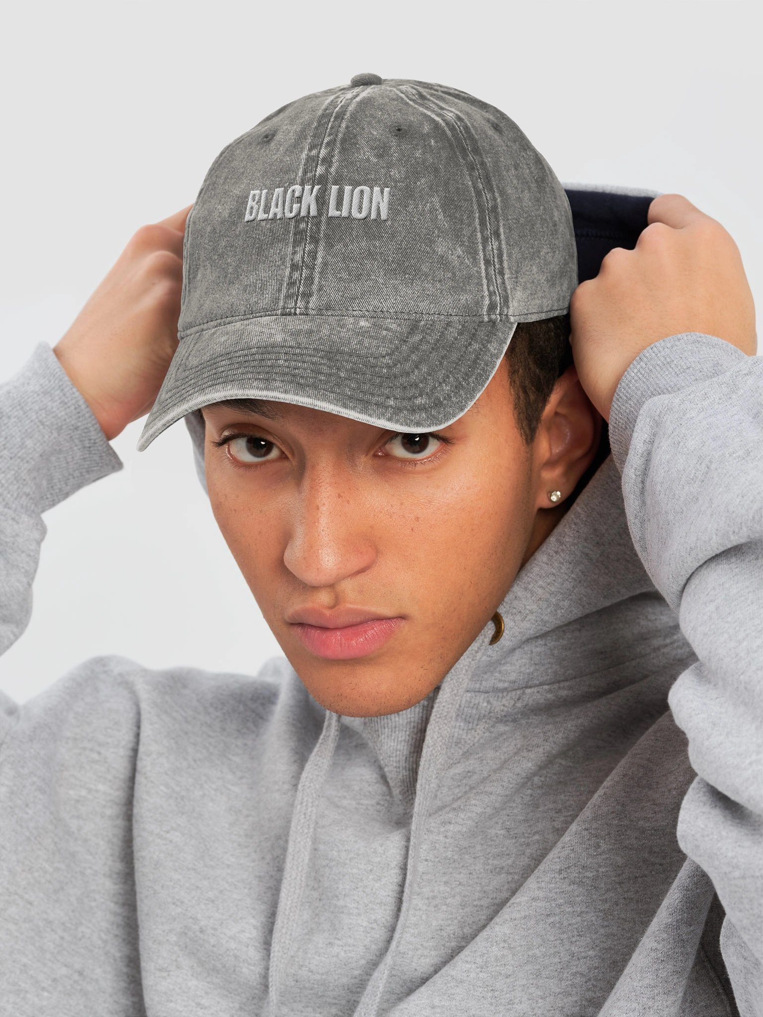 BLACK LION Acid-Wash Vintage Cotton Dad Hat product image (6)