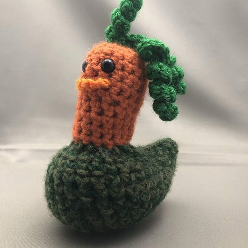 Was making a custom Carrot Ducky for one of my Twitch Viewers. the neck felt a little long on its own so I crocheted him a li...