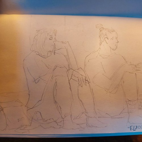Onlookers

Hand-drawn live with graphite pencil on a small paper sketchbook during a local event

Graz, Austria, February 202...