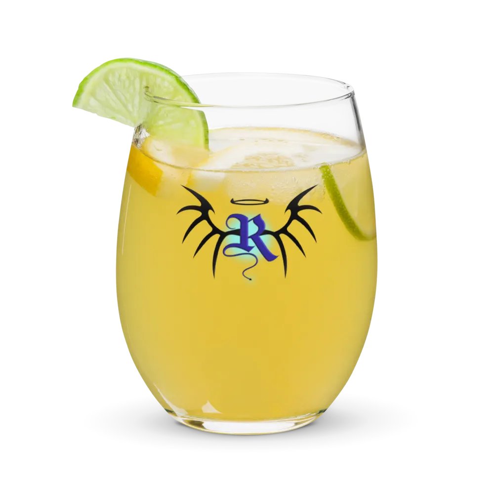 RafaZafar Logo Stemless Wineglass (blue aura) product image (9)