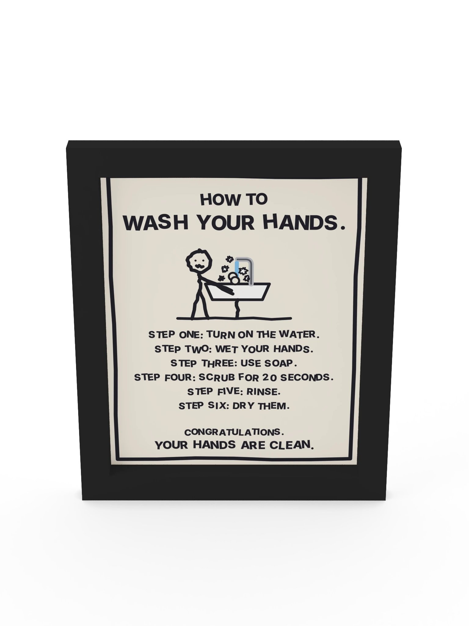 How to Wash Your Hands (Framed Bathroom Sign) product image (9)