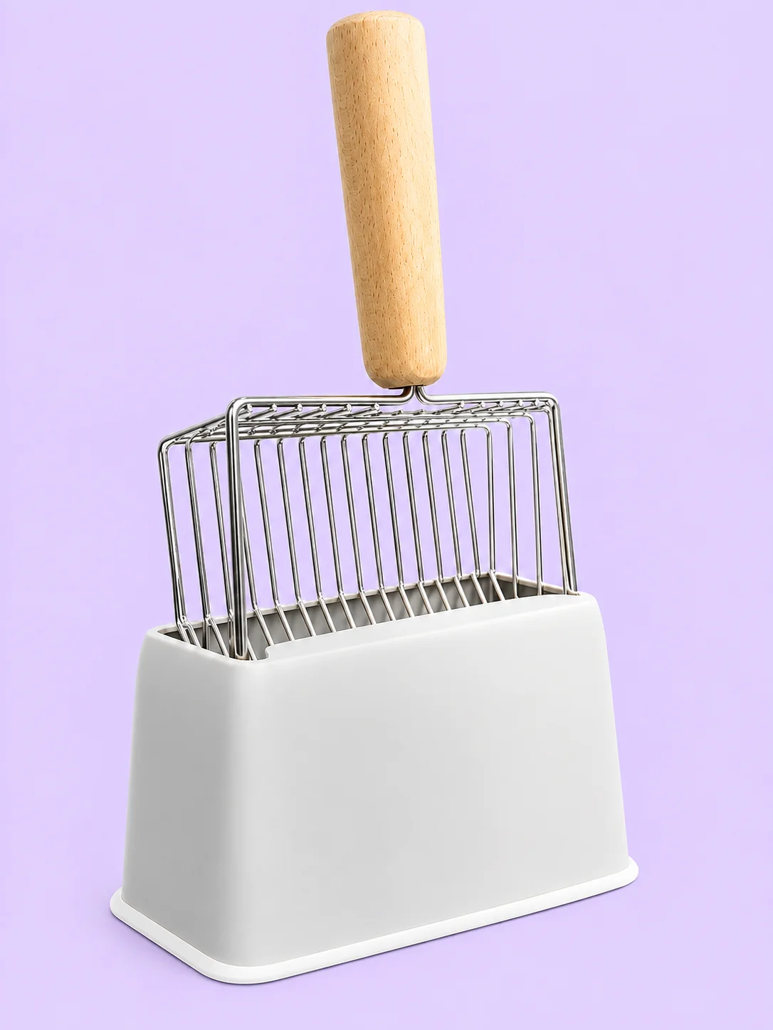 Stainless Steel Cat Litter Scoop with Holder product image (1)