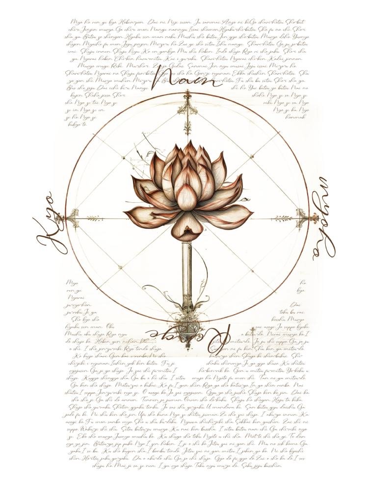 Nam Myoho Renge Kyo: Lotus da Vinci Heavyweight T-Shirt product image (4)