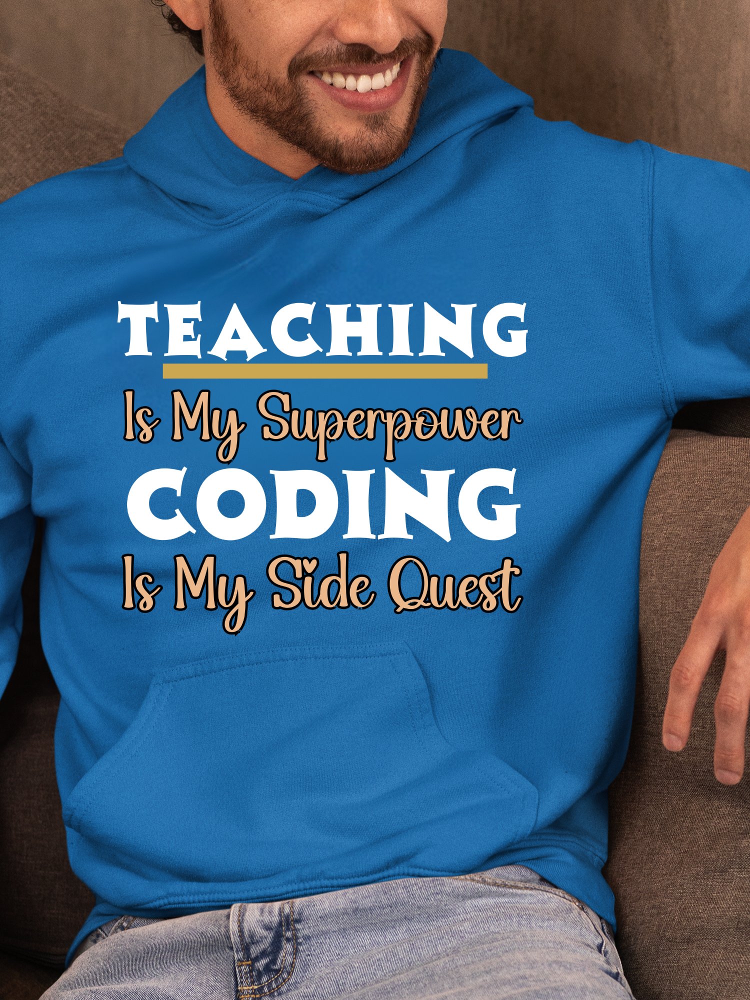 Teaching is My Superpower, Coding is My Side Quest Gildan Hoodie product image (7)