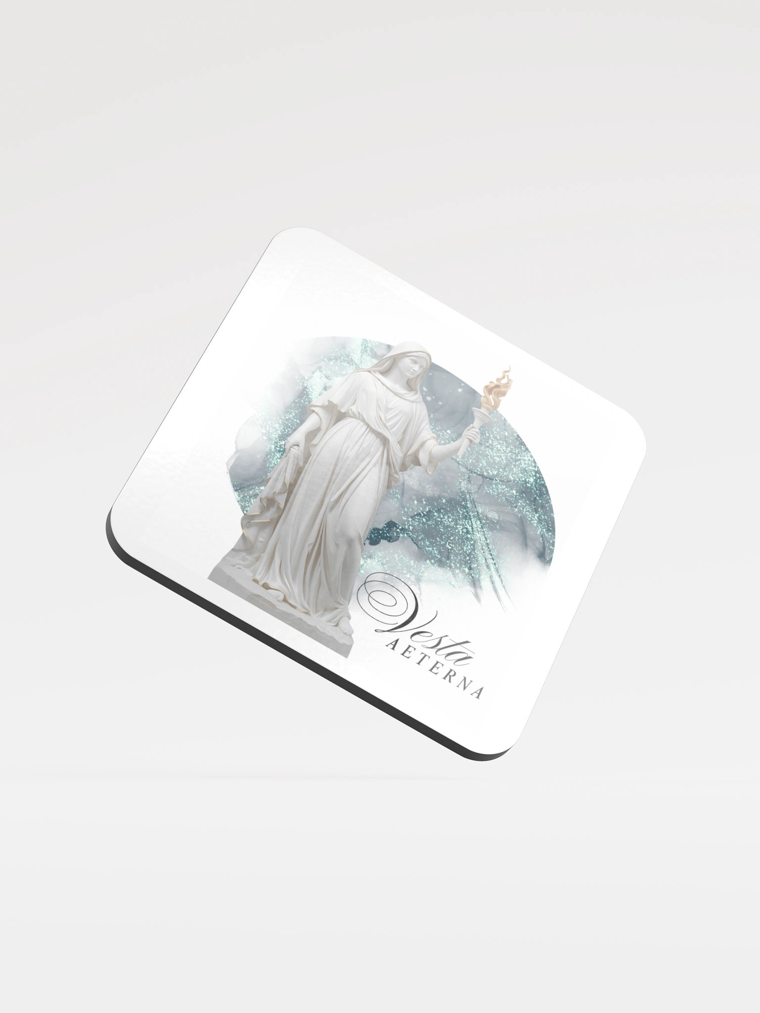 Vesta Glossy Cork Coaster (cyan / turquoise) product image (1)