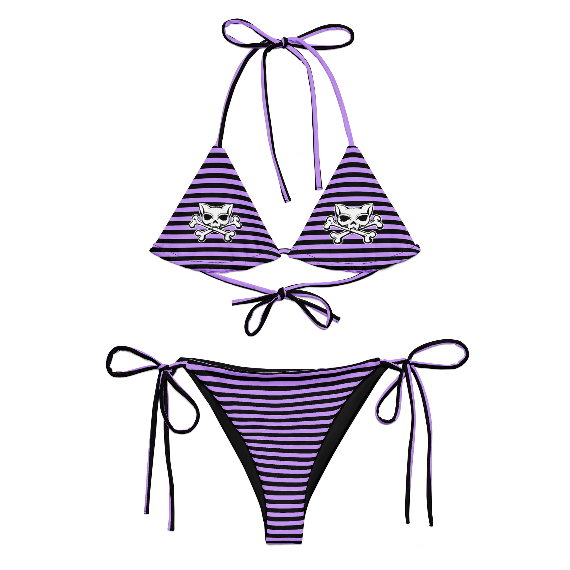 Blaque and Purple Kat Skull Bikini product image (1)