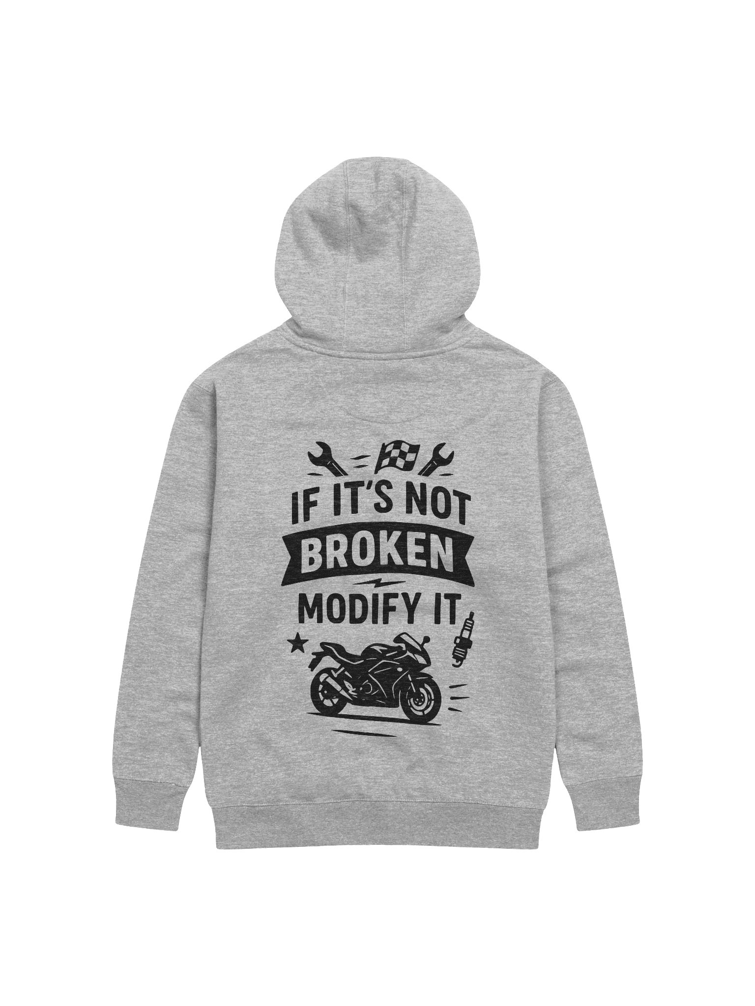 If Its Not Broken, Grey Hoodie, Black Logo product image (1)