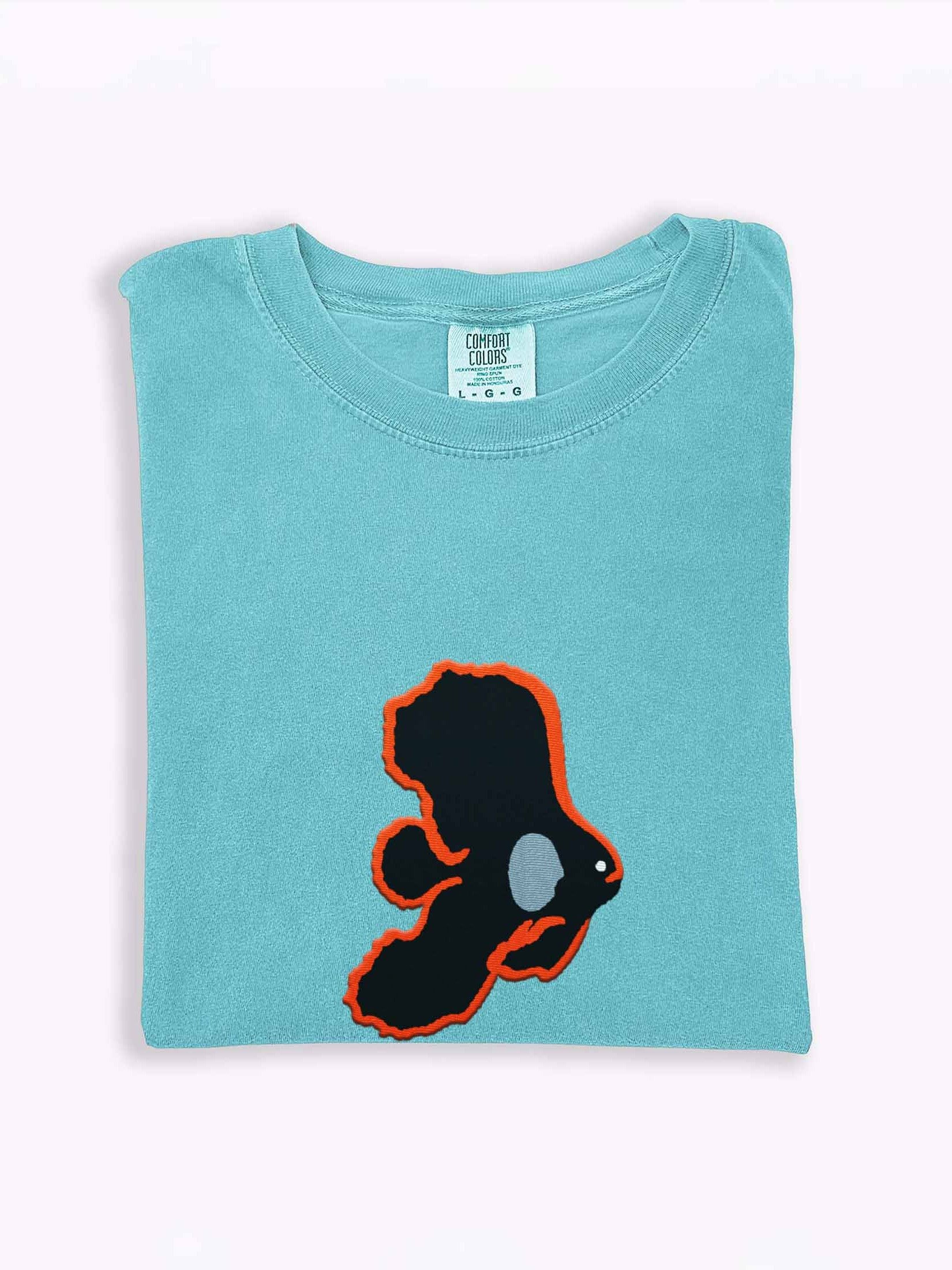 Juvenile Black Batfish Embroidered Shirt | Juvenile Platax pinnatus Reef Fish Tee | Saltwater Aquarium Apparel product image (1)