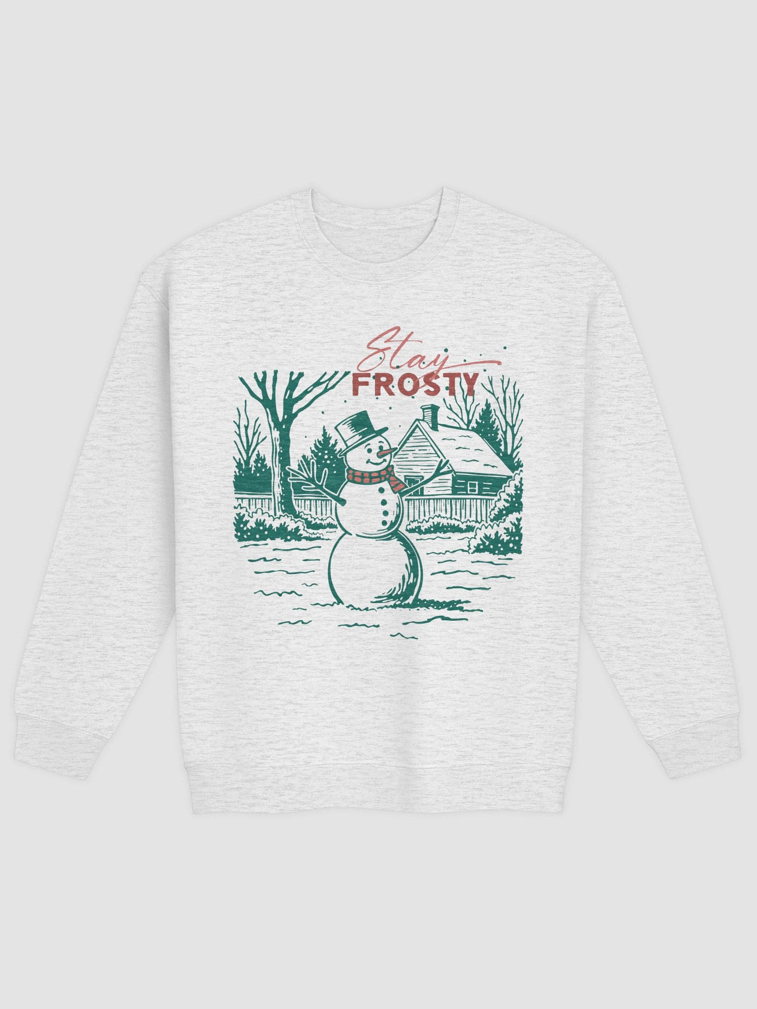 Stay Frosty retro Christmas sweatshirt with a vintage snowman scene product image (17)