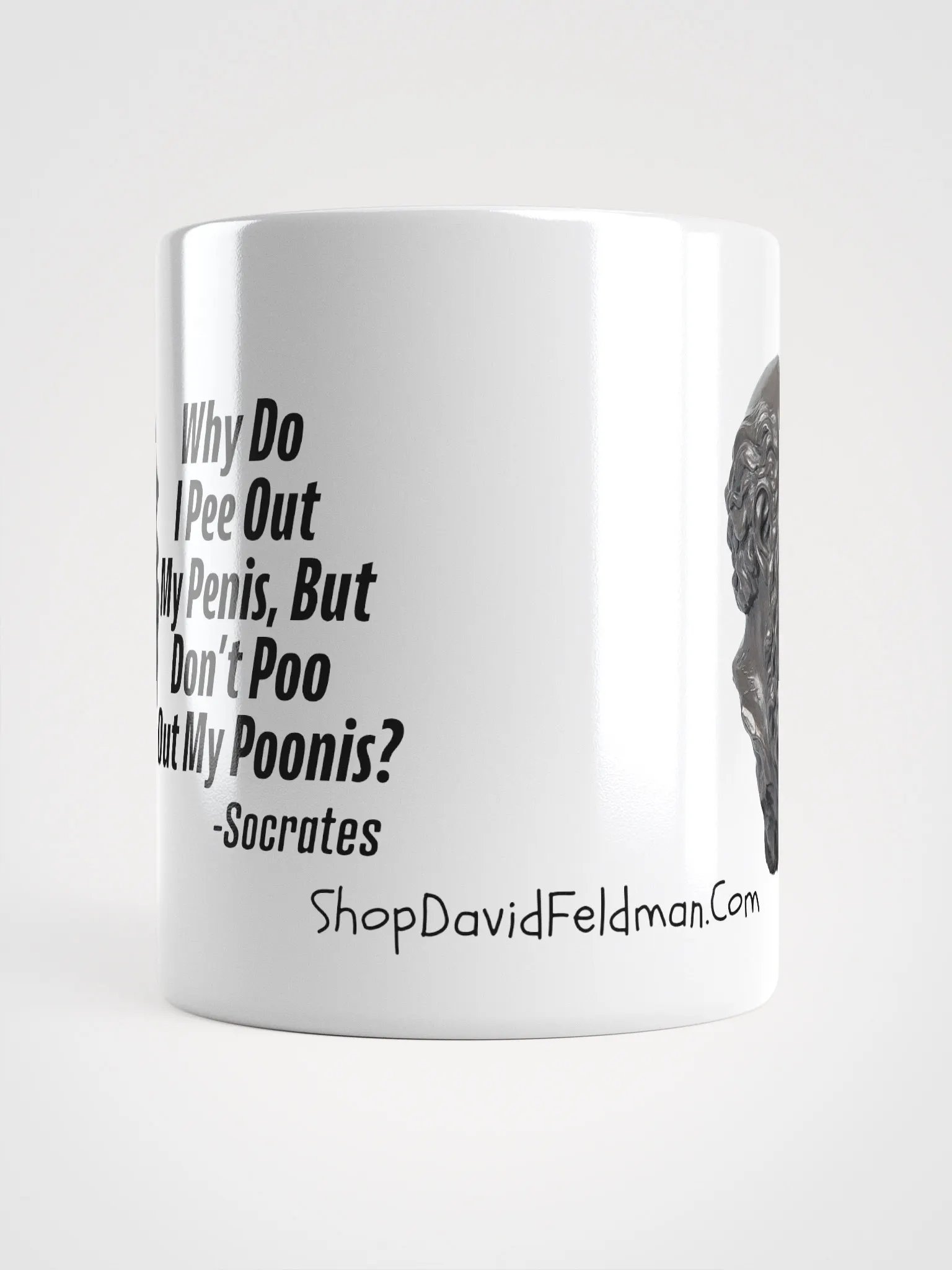 Socrates: Why Do I Pee Out My Penis, But Don't Poo Out My Poonis? Ceramic Coffee Mug product image (5)