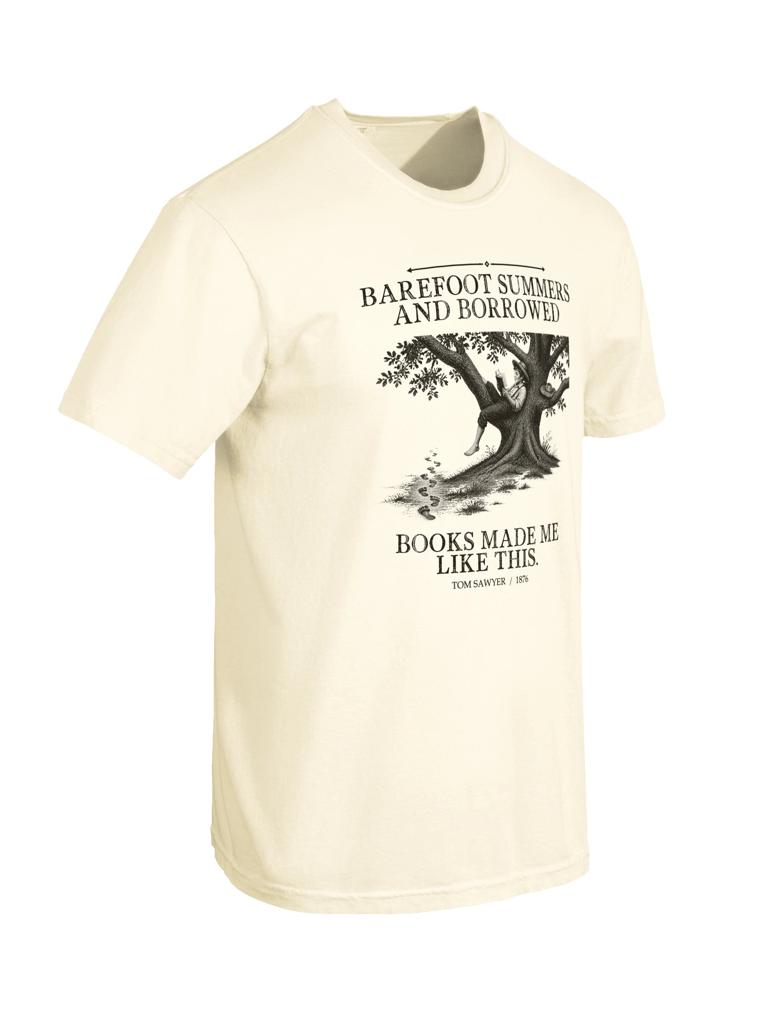 Barefoot Summers Borrowed Books Made Me Like -- The Adventures of Tom Sawyer Tee (Light) product image (21)