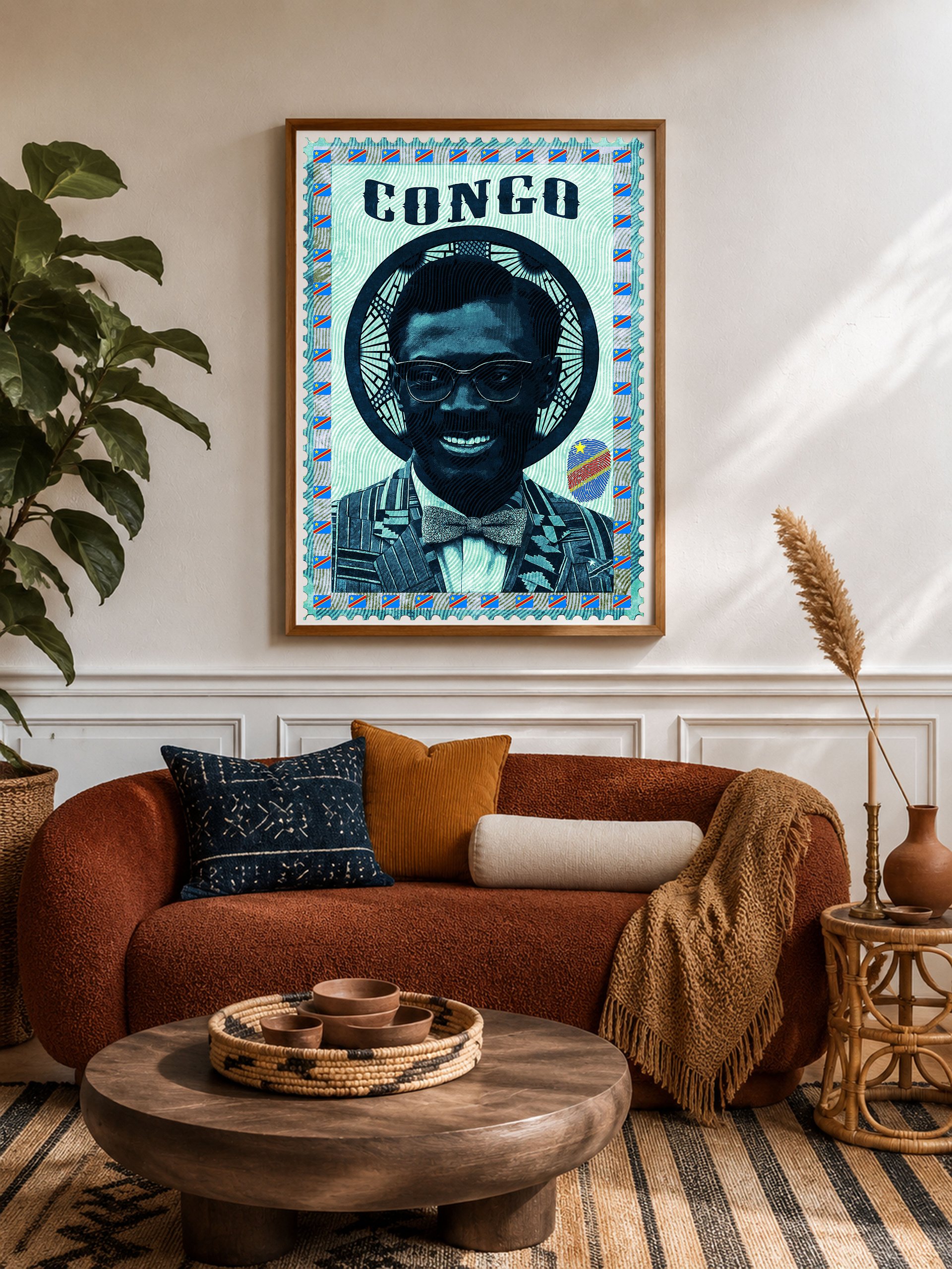 Patrice Lumumba Poster – Vintage Postage Stamp Art | Congo DRC Pan-African Print product image (2)