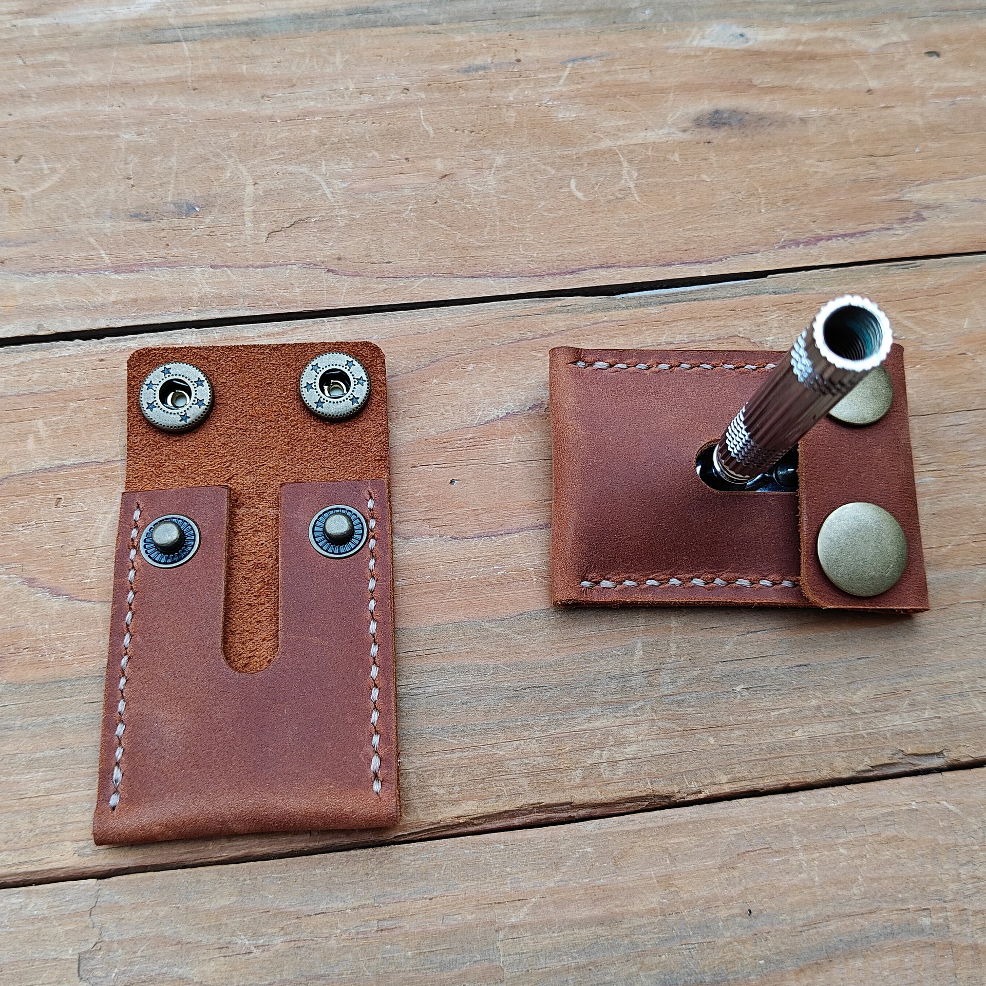 MEEBOY Handmade Leather Safety Razor Cover, Double Edge Head Case, Travel Protection Accessory product image (10)