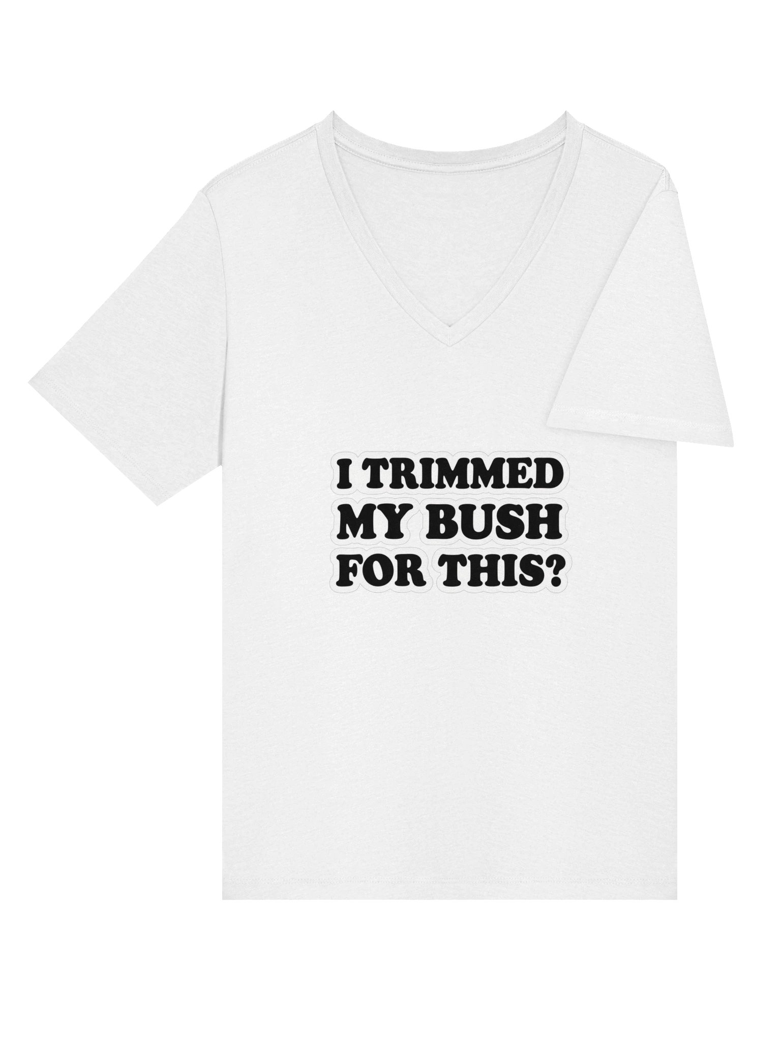 I Trimmed My Bush for This? Bold Type V-Neck Tee product image (25)