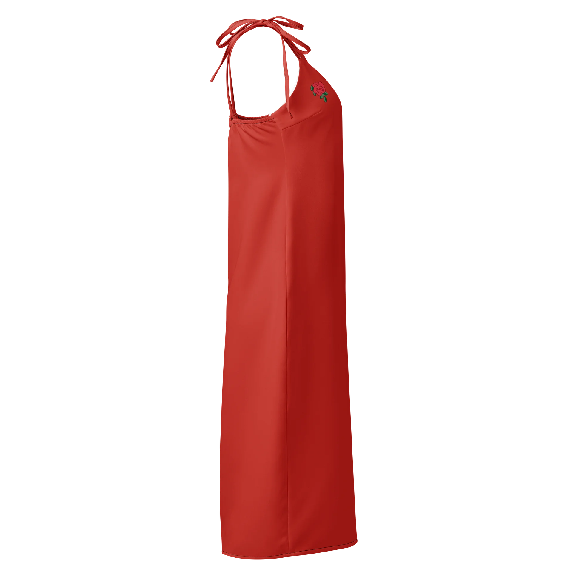 Bold Red All-Over Print Slip Dress with rose details product image (4)