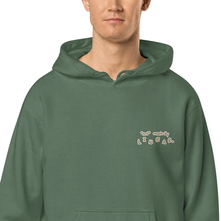 *not* mentally linear (L.C. brown bubble design) embroidered pigment hoodie product image (1)