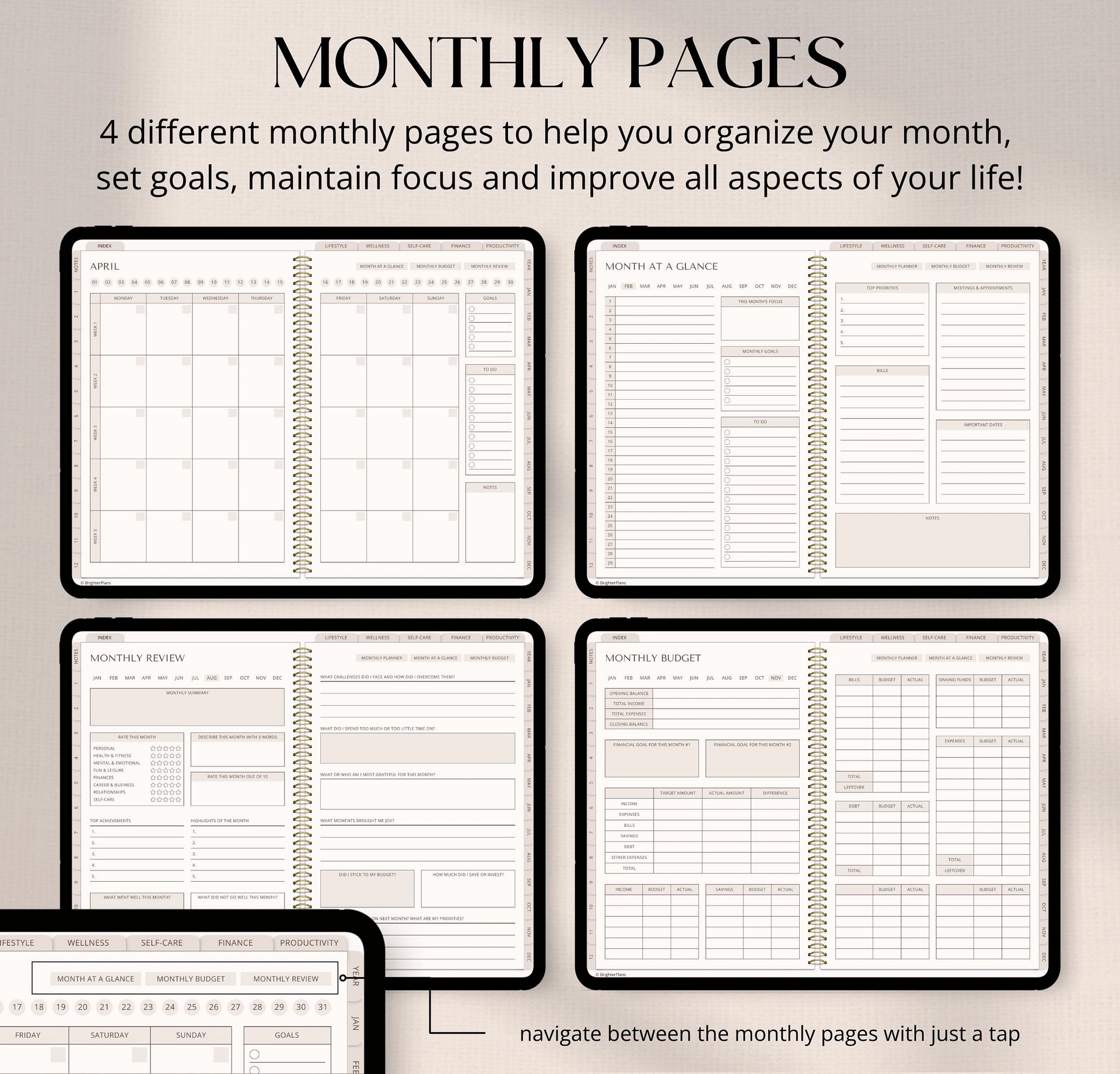 Digital Planner Undated, iPad & Android Planner product image (4)
