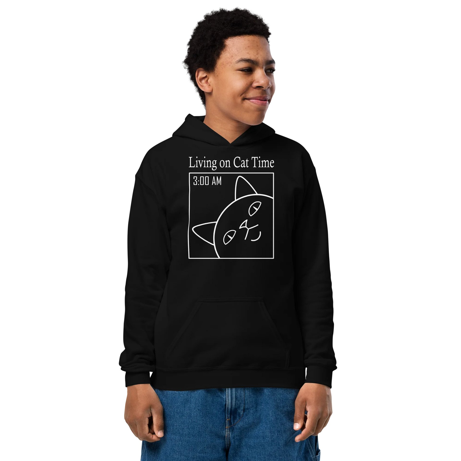 Living on Cat Time - Unisex Youth Hoodie product image (1)