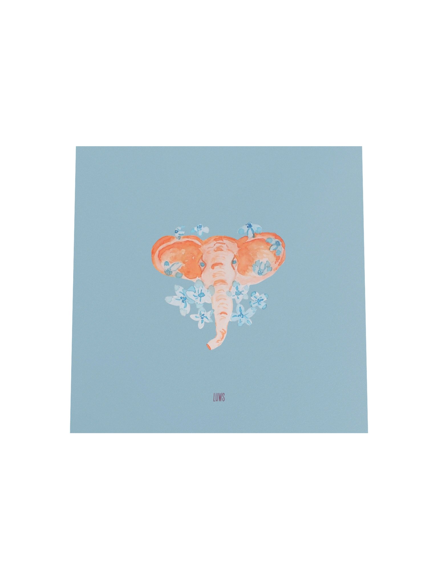 Eric, the elepant | Watercolor Elephant Floral Poster (Unframed) product image (4)