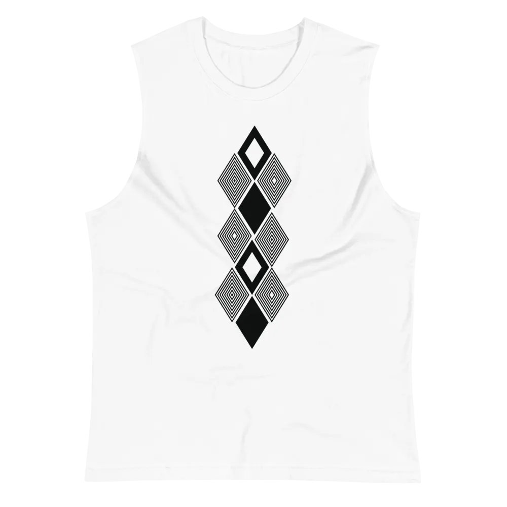 Black and white triangle design Muscle Tank product image (3)