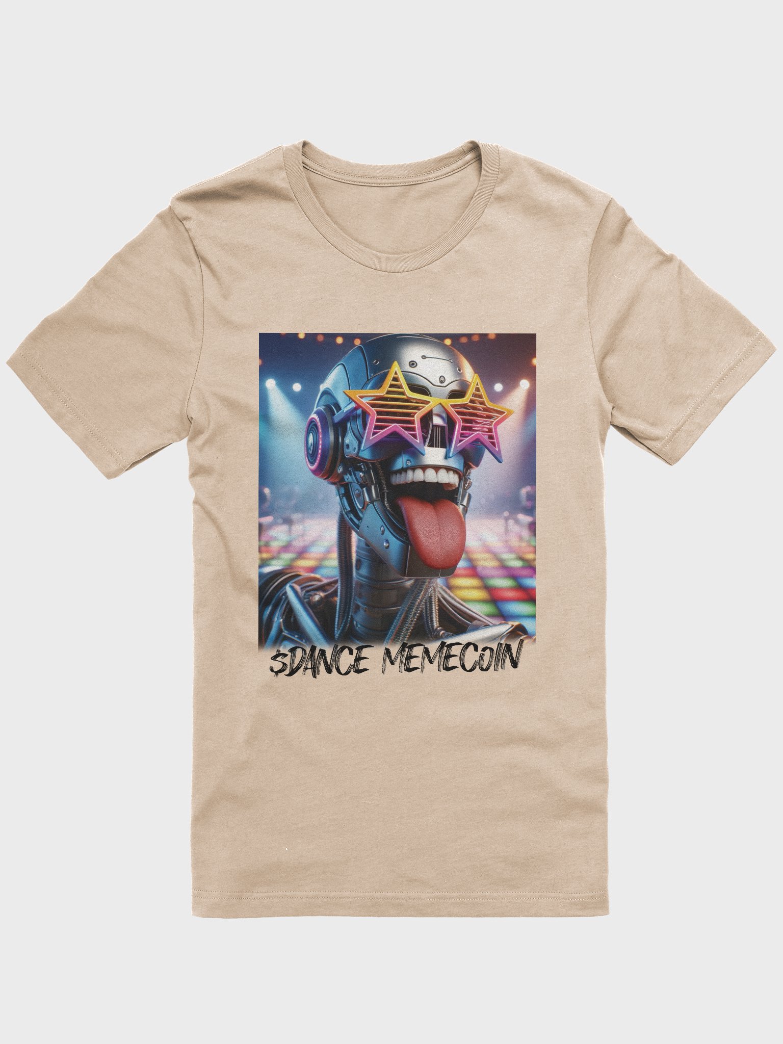 ROCKI ROBOT - DANCE MEMECOIN - PREMIUM TEE - TAN product image (7)