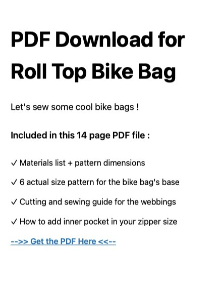 Roll Top Bike Bag PDF Sewing Guide Download product image (2)