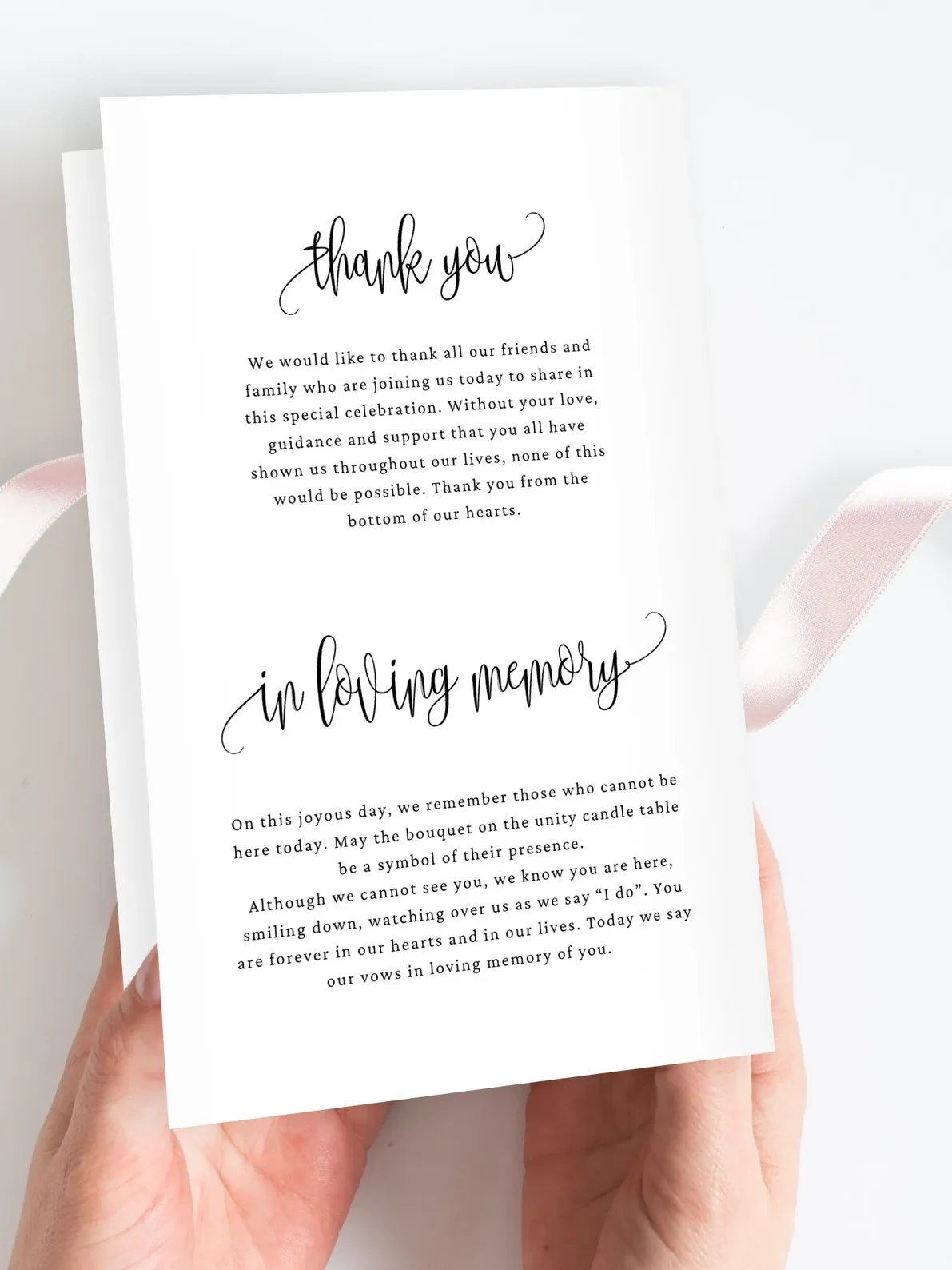 Lovely Calligraphy Wedding Program Booklet Canva Template LCC product image (2)