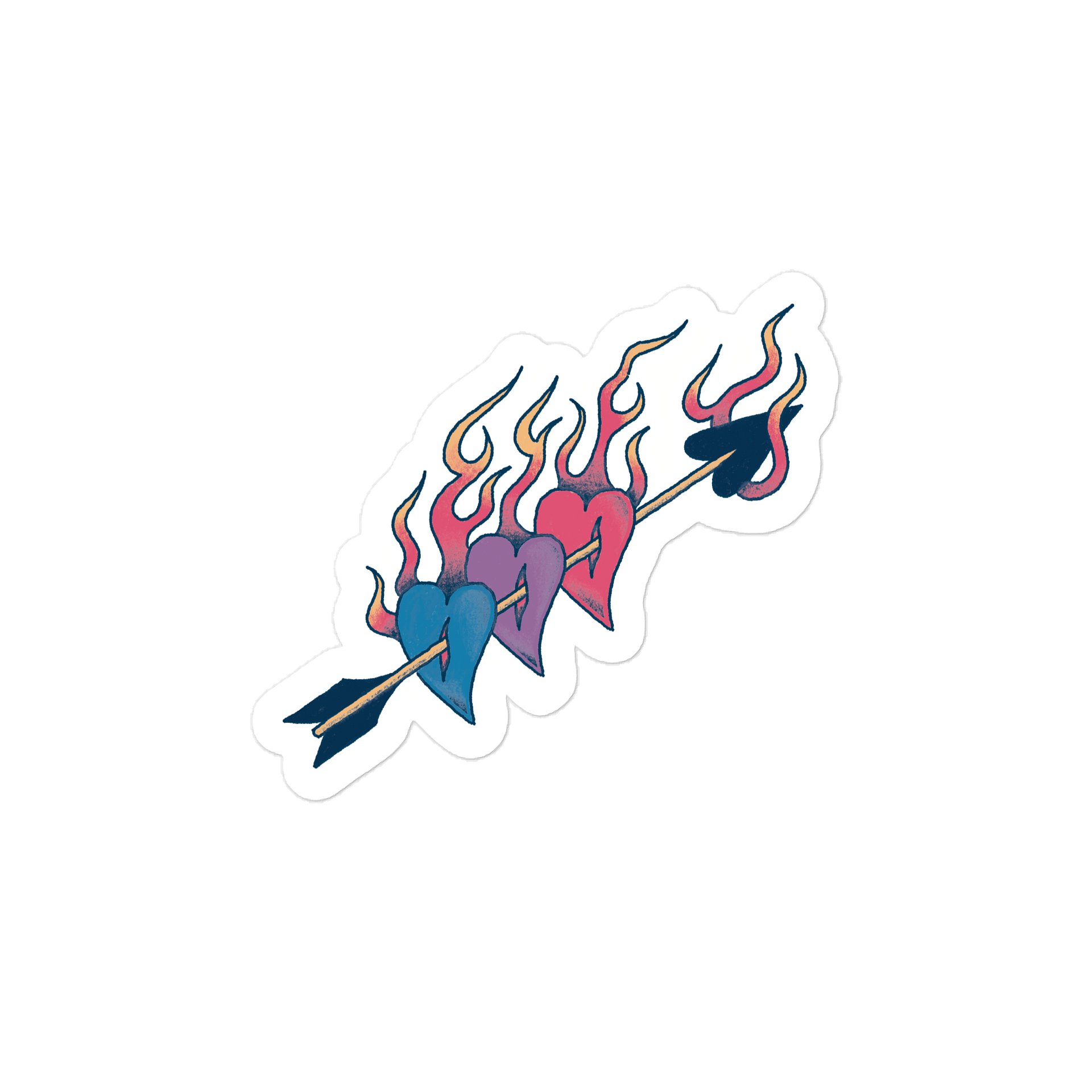 Bisexual Pride Hearts Decal product image (1)