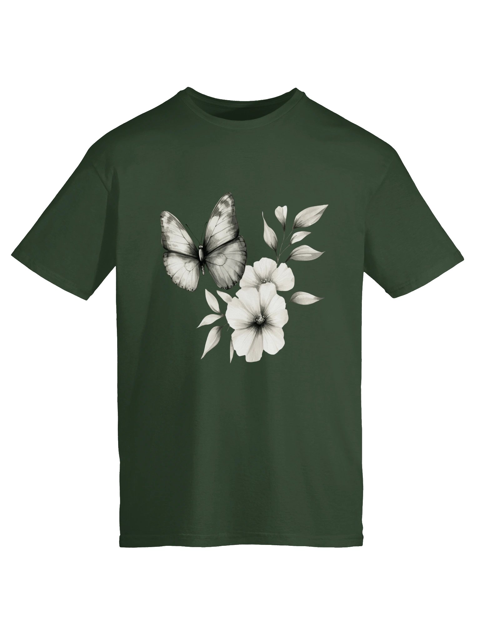 Butterfly & Floral T-Shirt | Vintage Botanical Graphic Tee for Nature Lovers product image (29)