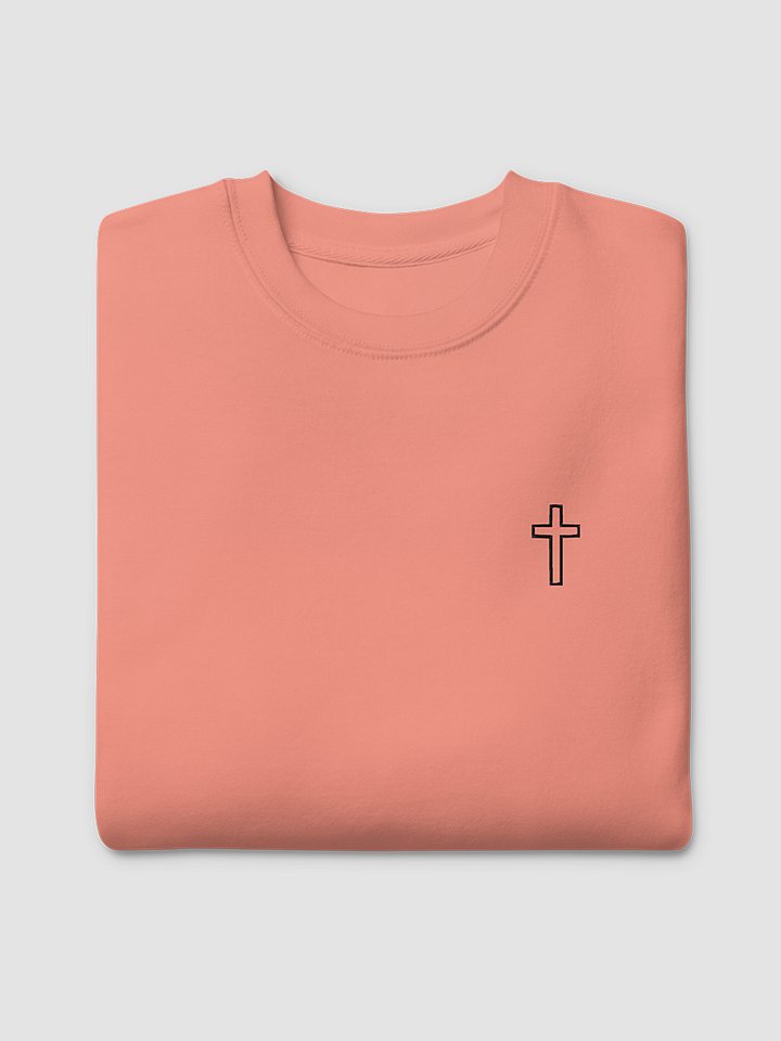 Simple Cross Embroidered Dusty Rose Crewneck product image (2)