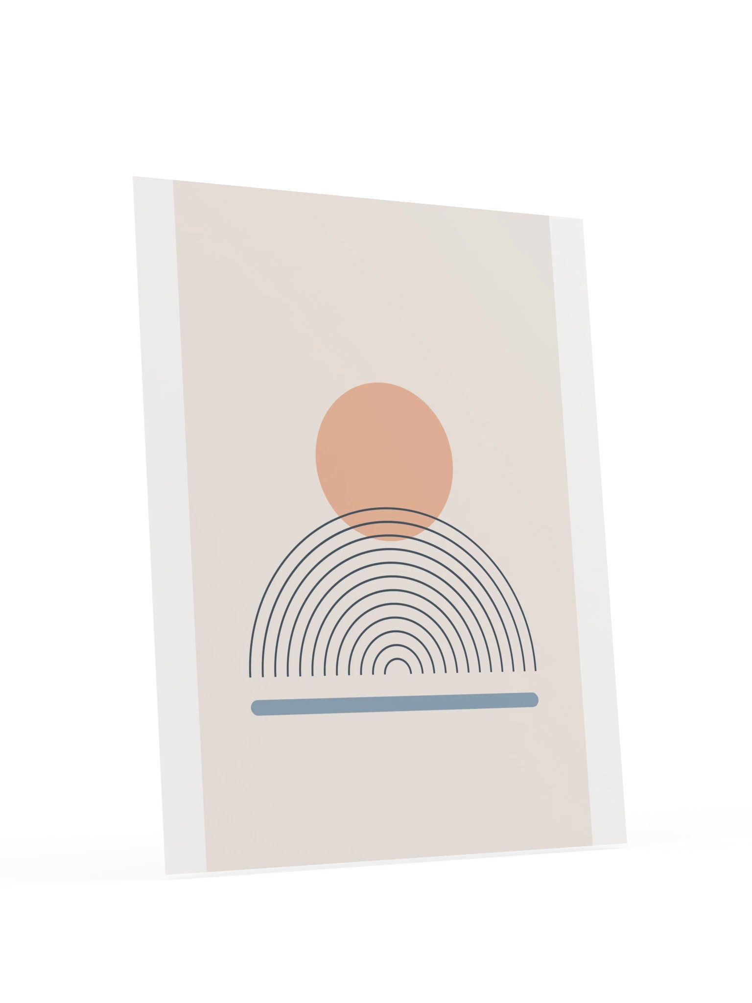 Peach Sunrise Rainbow Print | Dusty Blue Bathroom Wall Art product image (6)