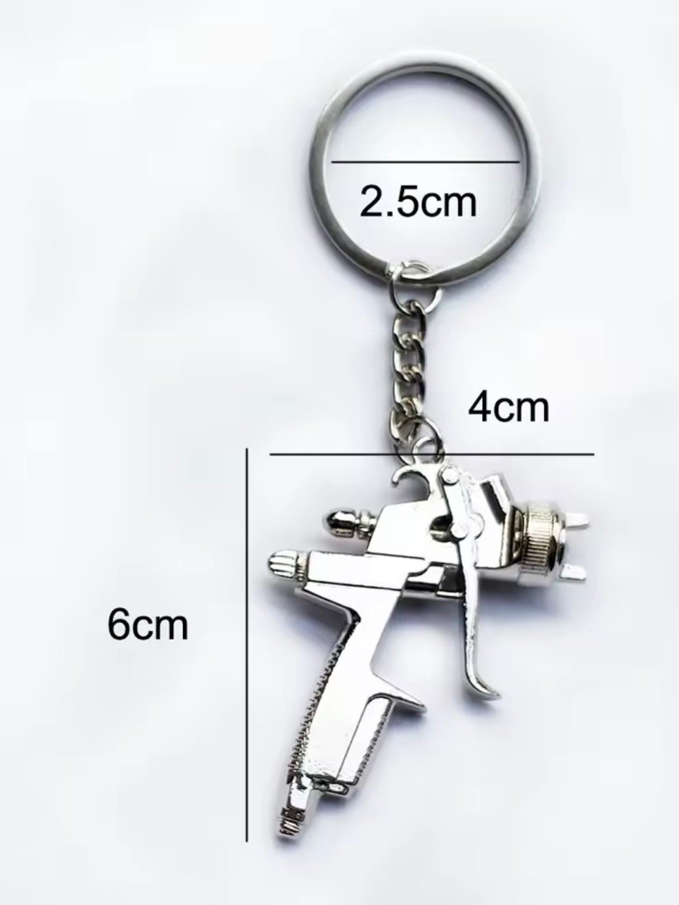 Metal New Spray Paint Gun Keychain Car Shop Tools High-pressure Paint Gun Model Key Chain Party Gift Pendant Key Ring K2011 product image (6)