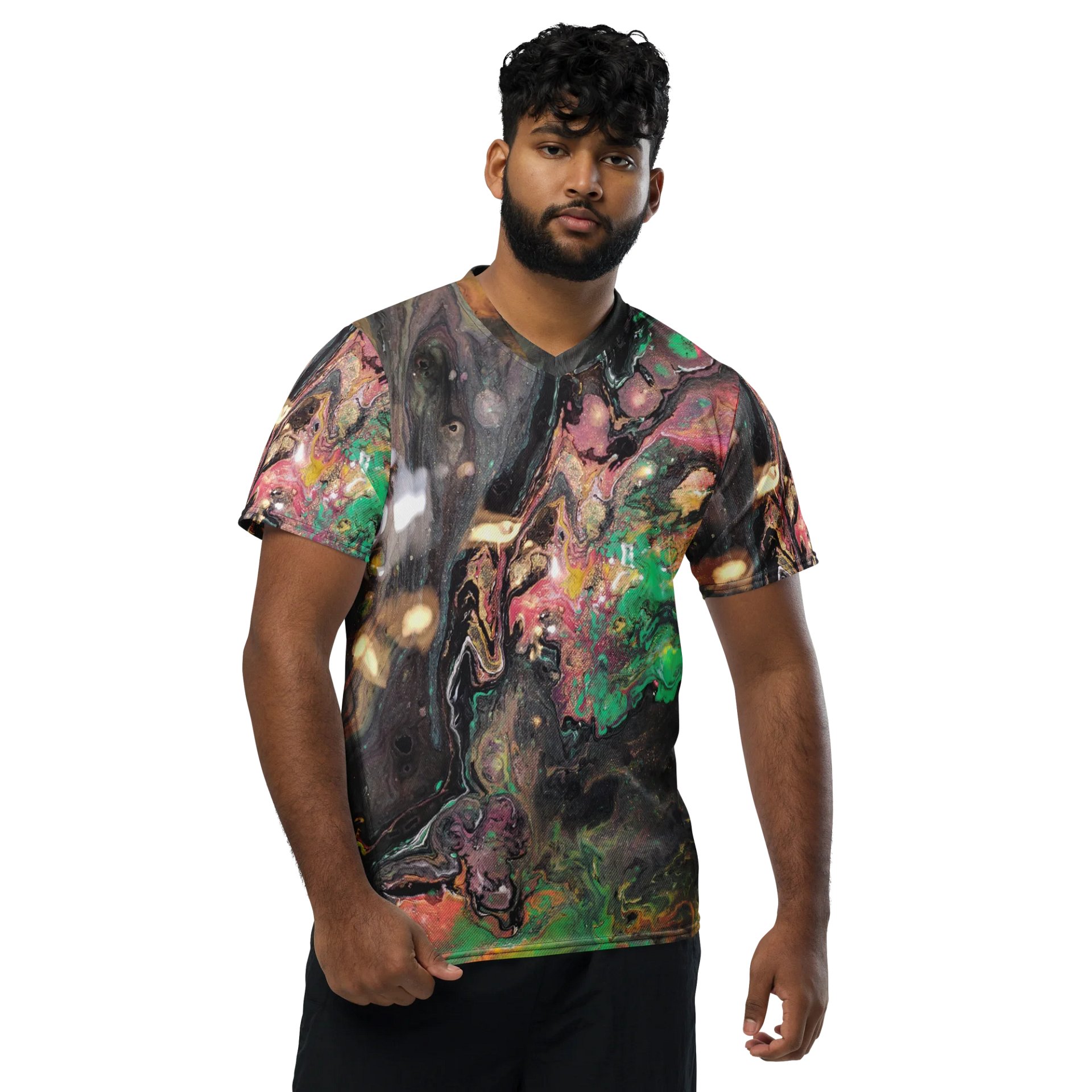 Bucket of paint creates galaxies Eco-Friendly All-Over Sports Jersey product image (1)