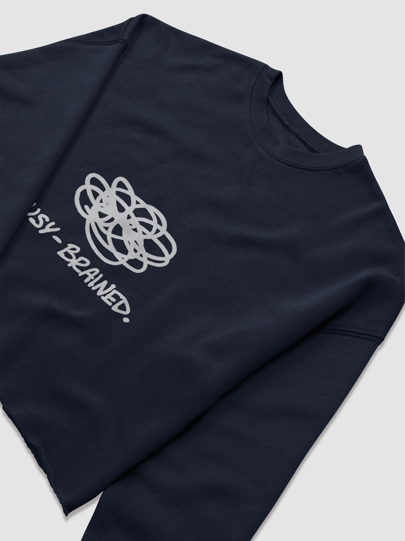 BUSY-BRAINED (white design) Women's Fleece Crop Sweatshirt product image (37)