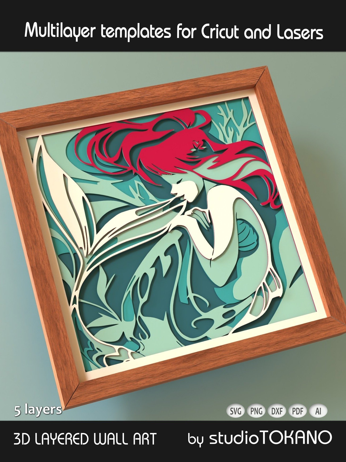 Little Mermaid Layered Cut File product image (5)
