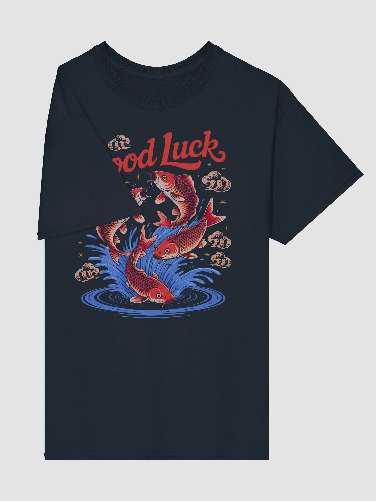 Jumping Koi Good Luck T-Shirt product image (8)