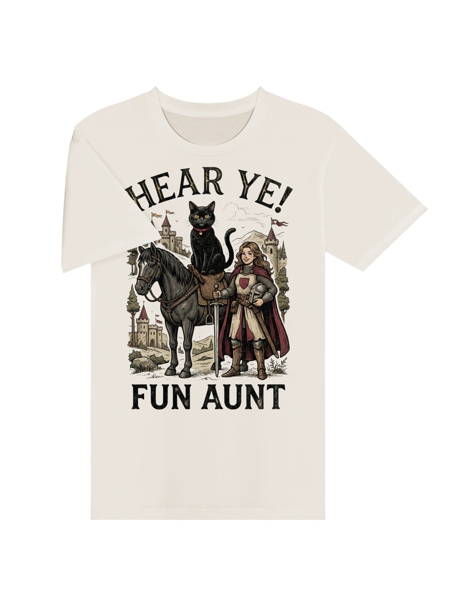 Fun Aunt Medieval Cat Knight T-Shirt product image (4)
