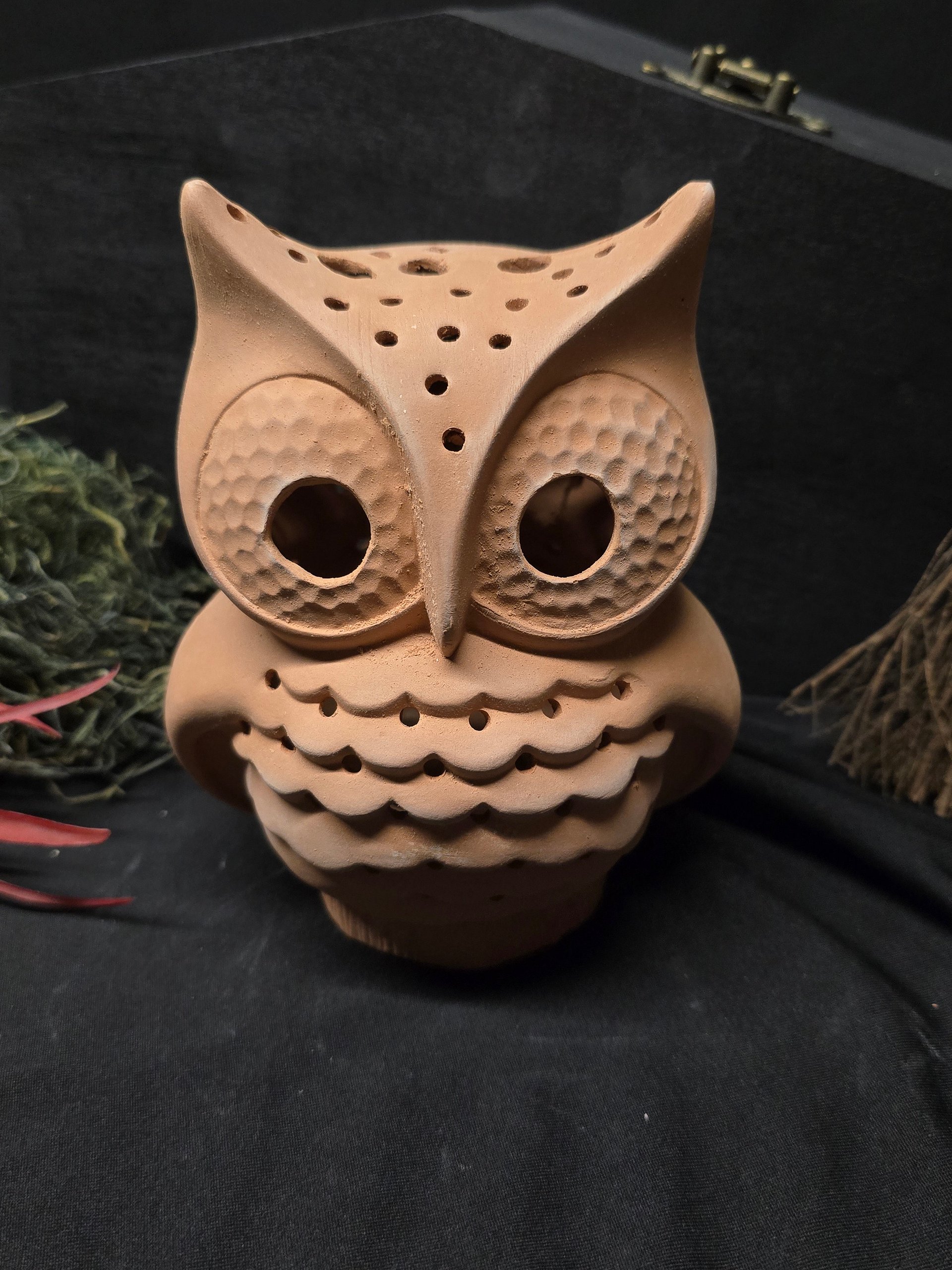 Terracotta Owl Candle holder, Candle Lantern product image (2)