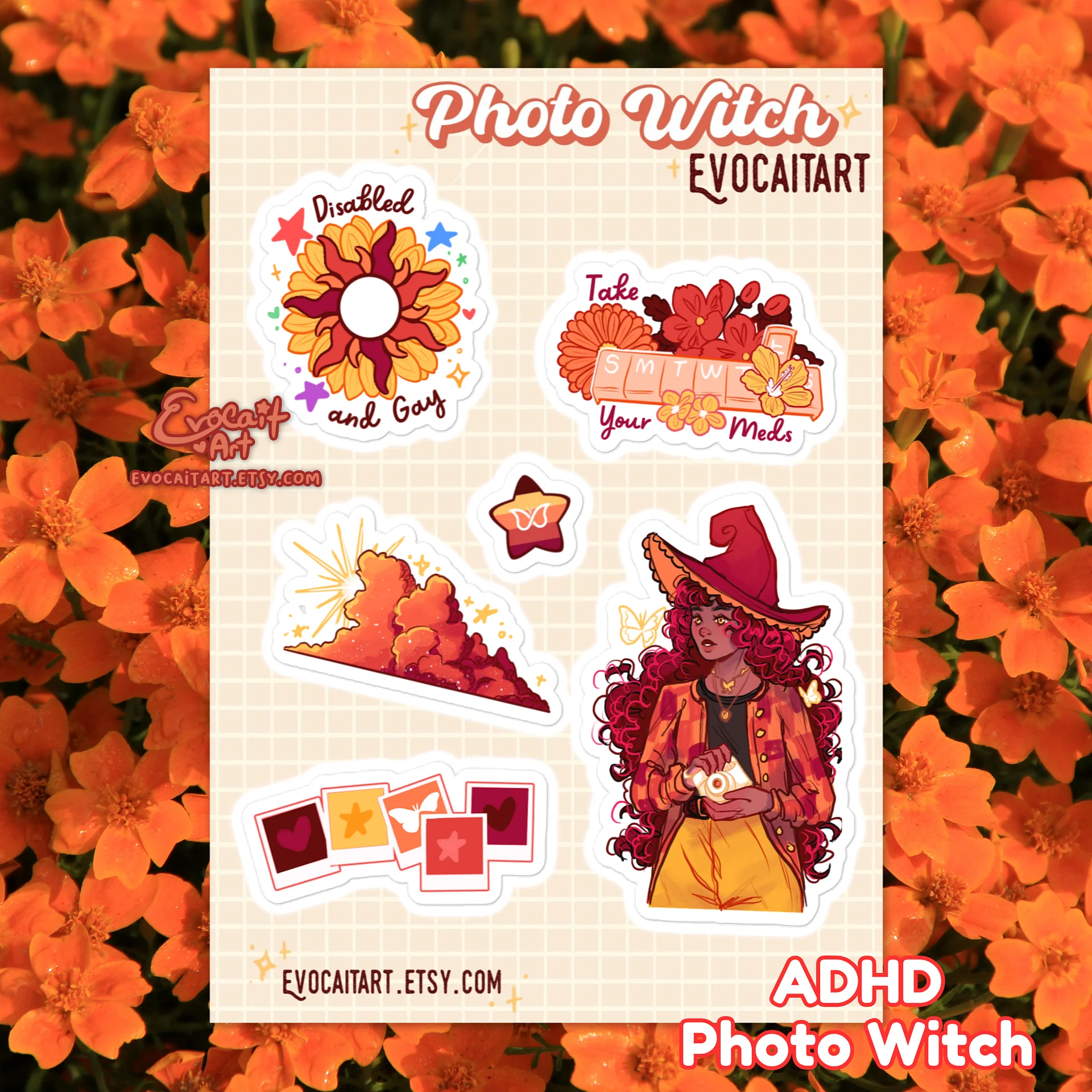 ADHD Pride Flag Witch Stickers product image (1)