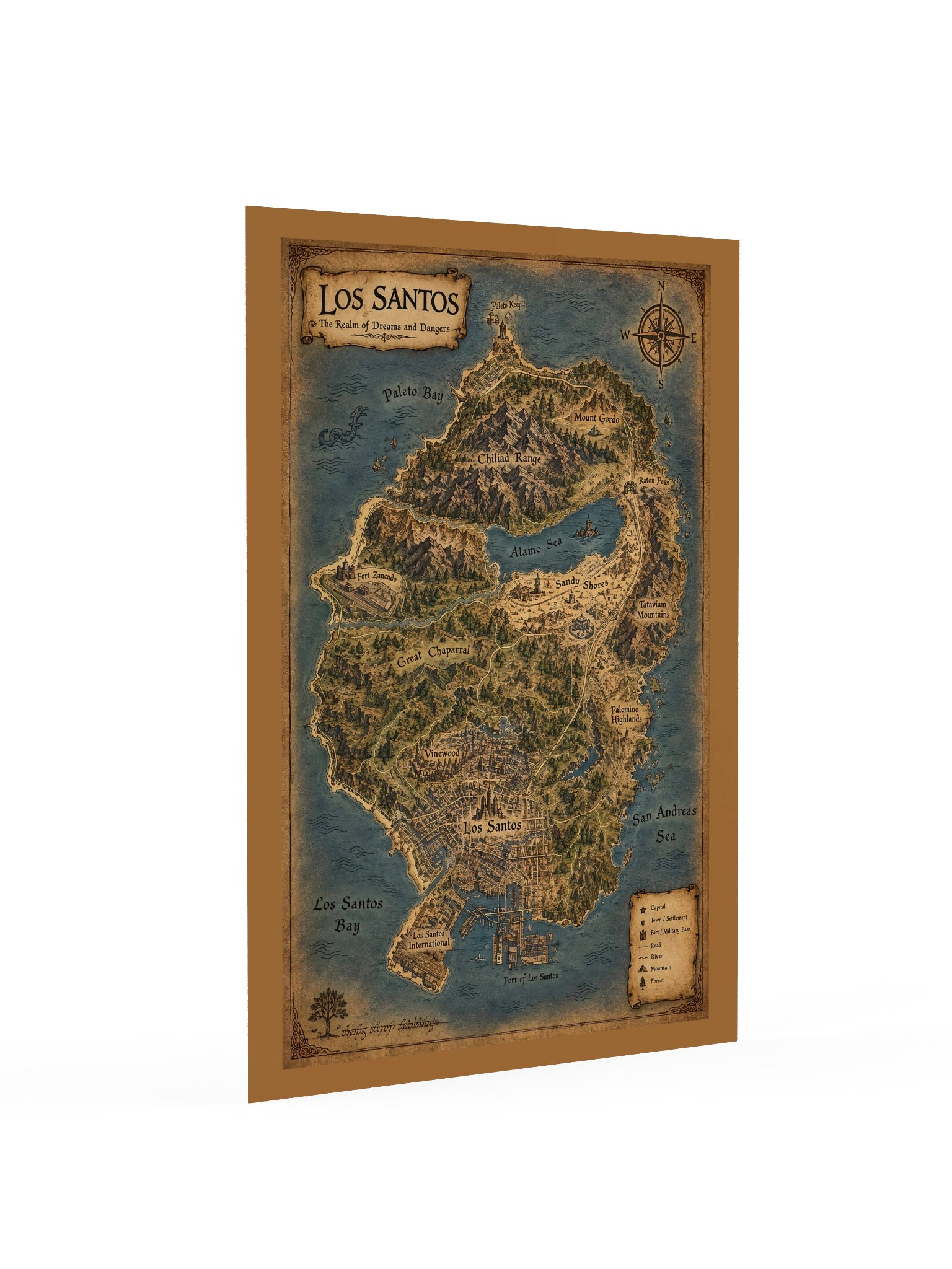 GTA V Map Poster – Los Santos Map Wall Art | Grand Theft Auto V Gaming Room Decor product image (9)
