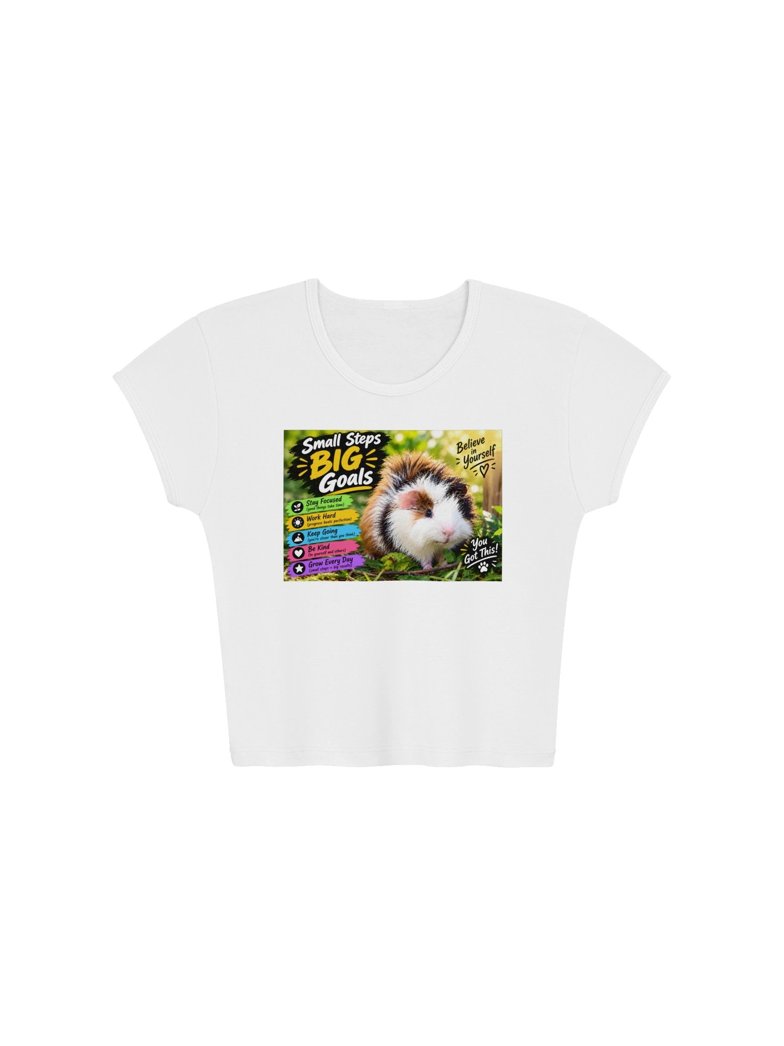 Small Steps, Big Goals Motivational Guinea Pig Tee product image (1)