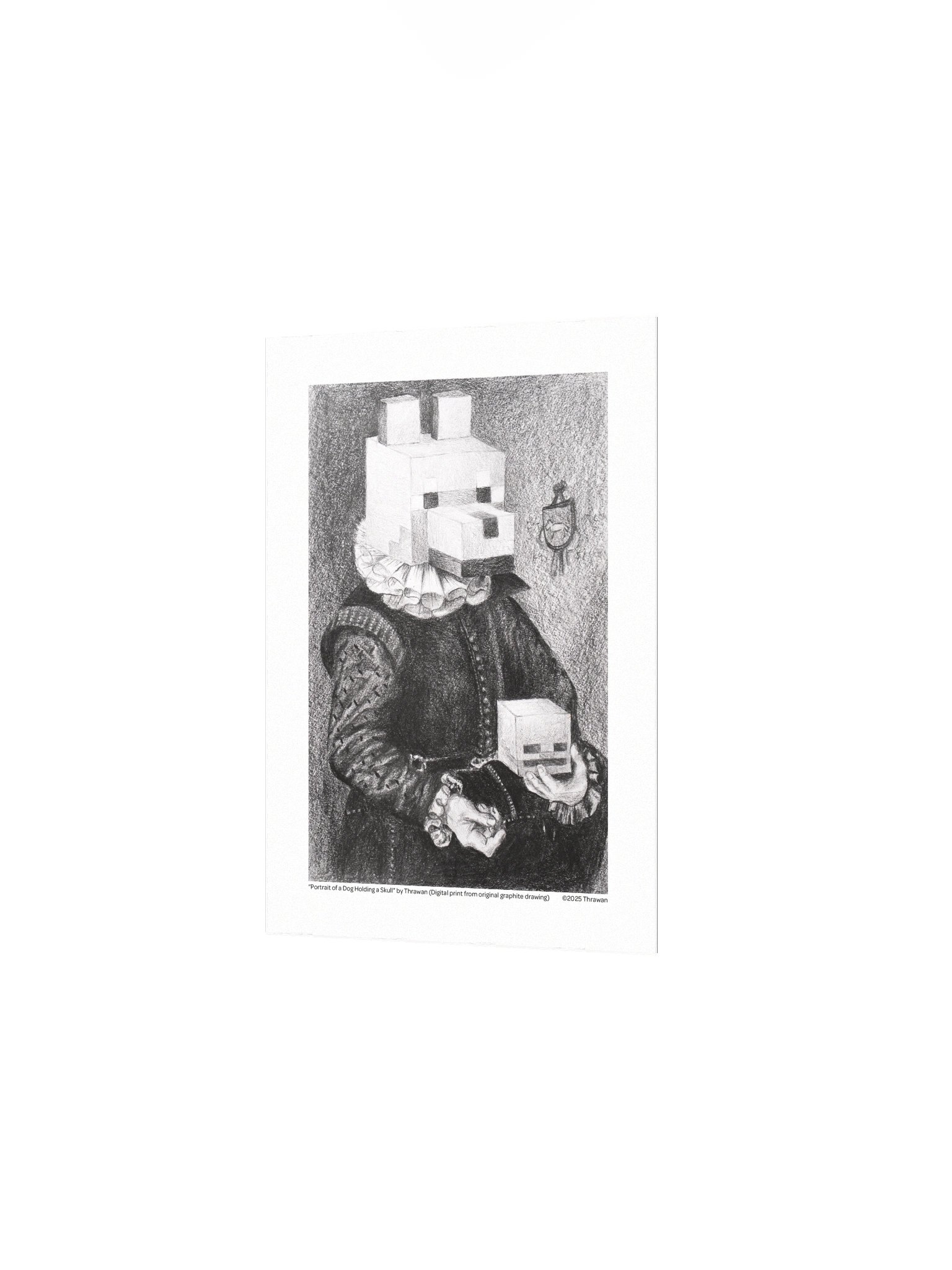 "Portrait of a Dog Holding a Skull" Digital Print product image (2)