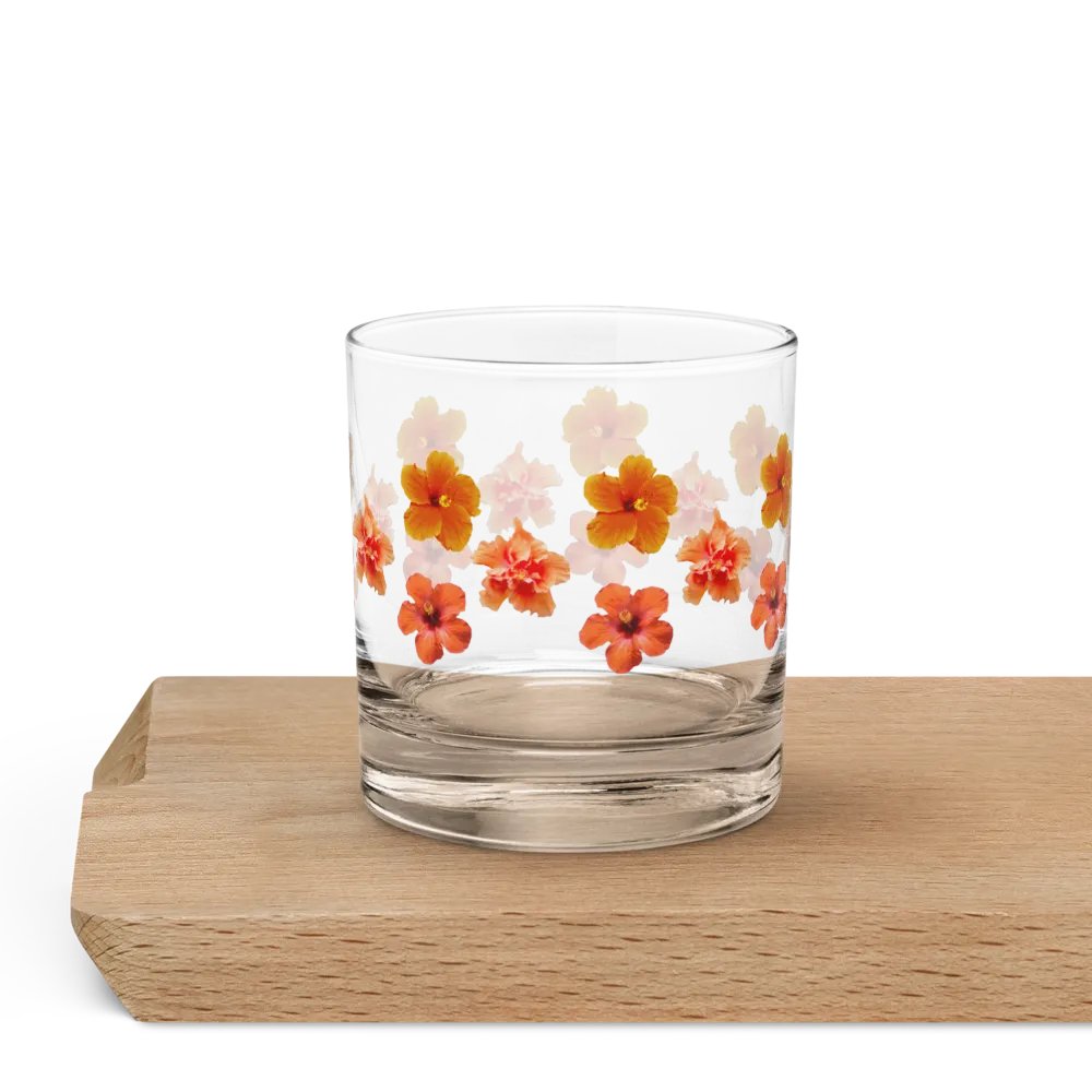 Orange Hibiscus Rocks Glass product image (5)